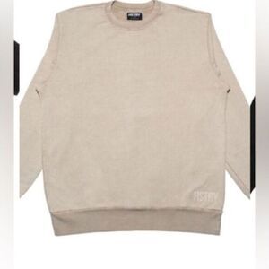 NWT HSTRY By NAS Unisex Sand/Cream Crew Neck Mineral Wash Sweatshirt - 2XL
